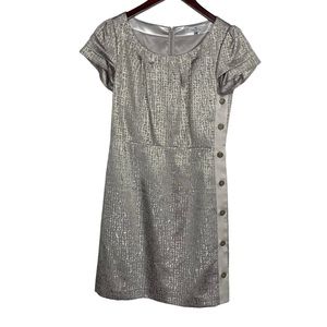 Viaggio Blu Metallic Form Fitting Dress Size 1